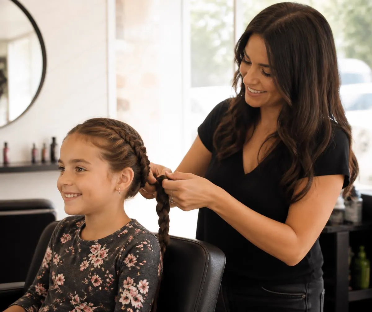 A smooth blowout being finished with a round brush