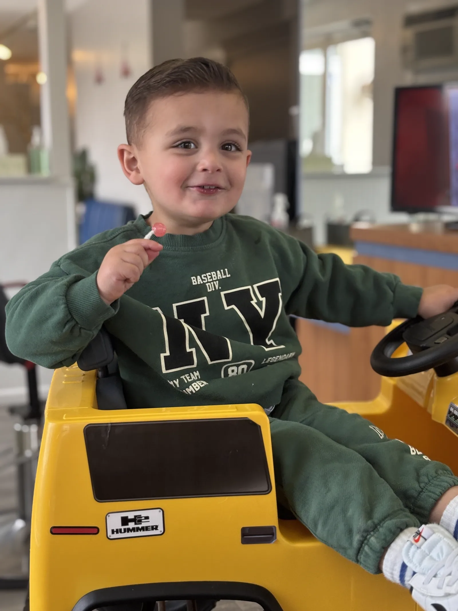 Settled in for a first haircut
