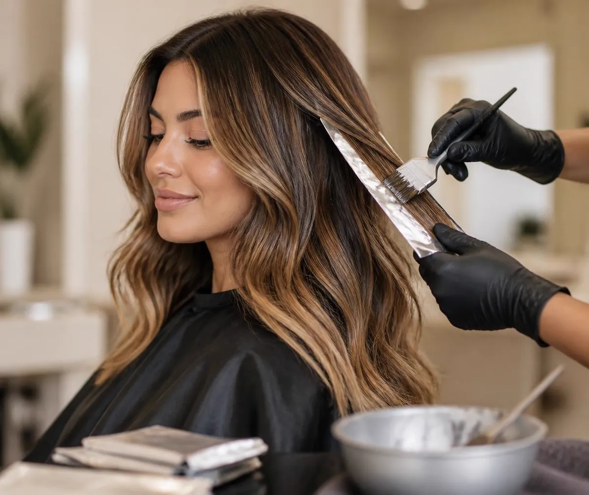 Foils and glossy color work in the salon