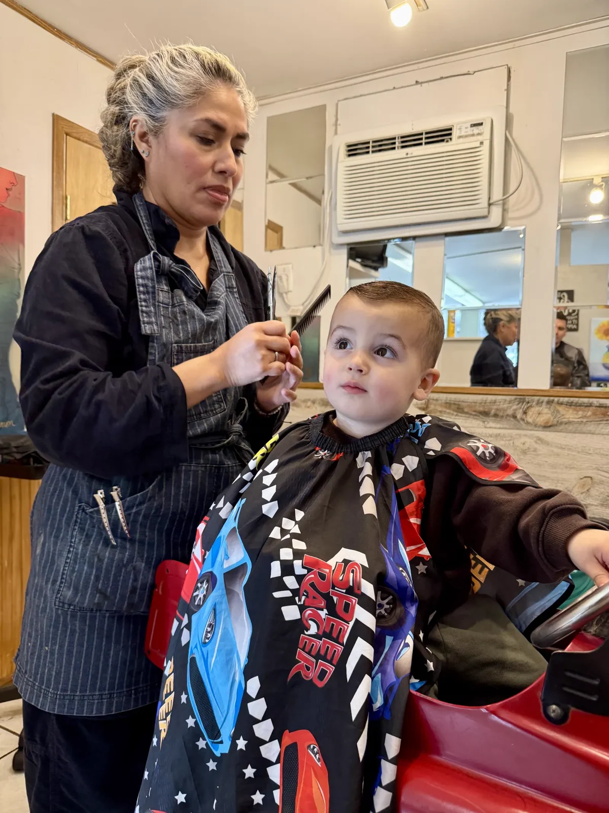 A patient, gentle trim at the styling station