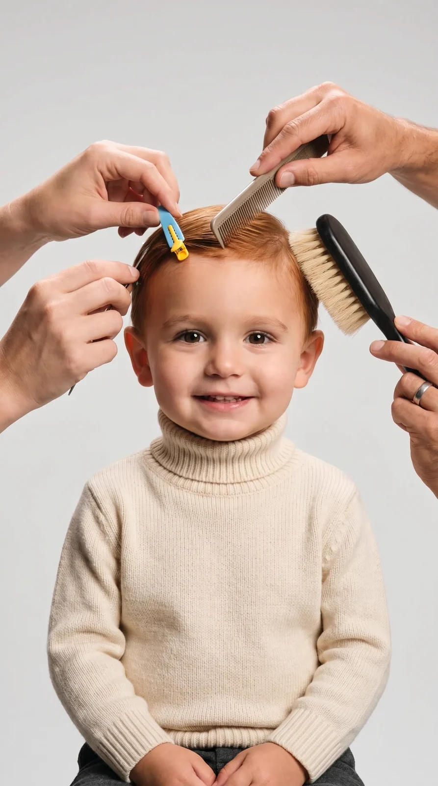 A soft brush through freshly cut curls